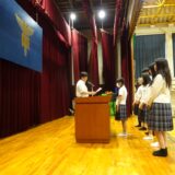 生徒会役員任命式、表彰式、壮行会、1学期終業式